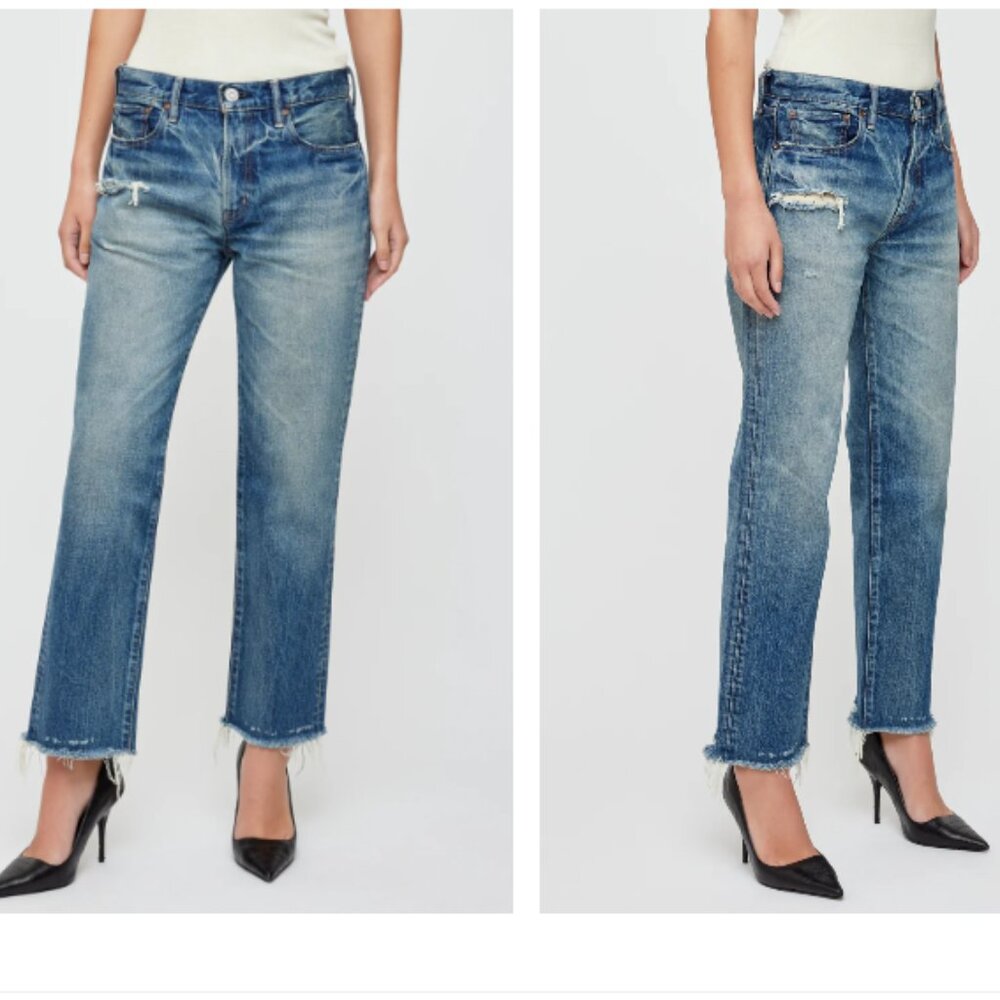 Moussy Vintage Womens Sayville Boys Jeans Mid Rise Straight Size 25
